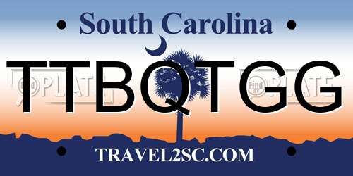 TTBQTGG South Carolina License Plate