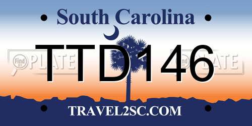 TTD146 South Carolina License Plate