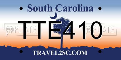 TTE410 South Carolina License Plate