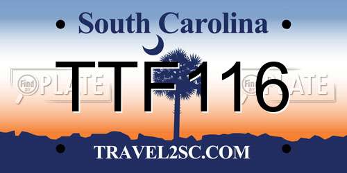 TTF116 South Carolina License Plate