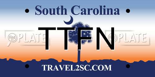 TTFN South Carolina License Plate
