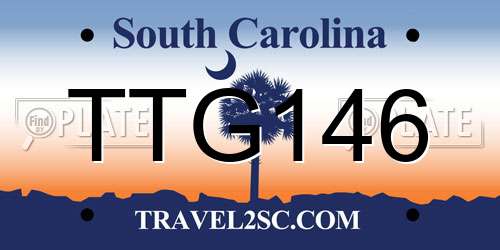 TTG146 South Carolina License Plate