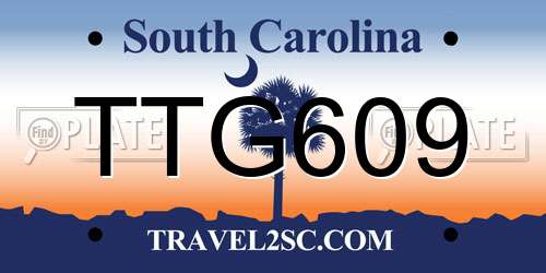 TTG609 South Carolina License Plate