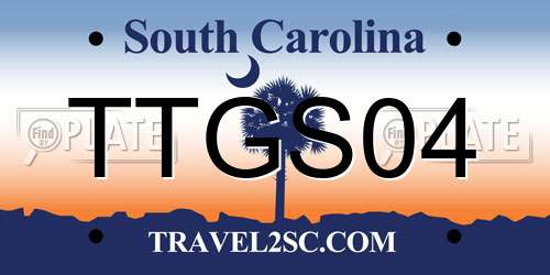 TTGS04 South Carolina License Plate