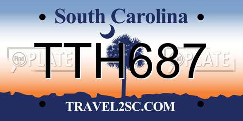 TTH687 South Carolina License Plate