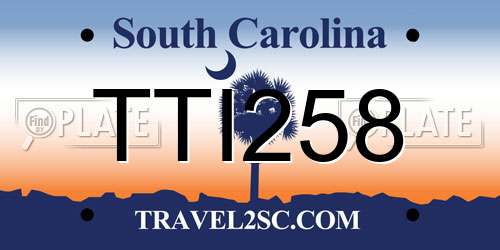 TTI258 South Carolina License Plate
