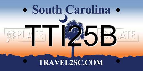 TTI25B South Carolina License Plate
