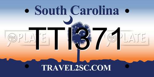 TTI371 South Carolina License Plate