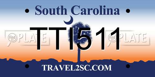 TTI511 South Carolina License Plate