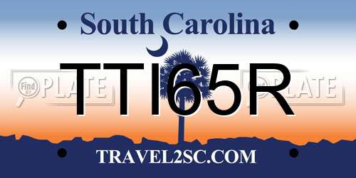 TTI65R South Carolina License Plate