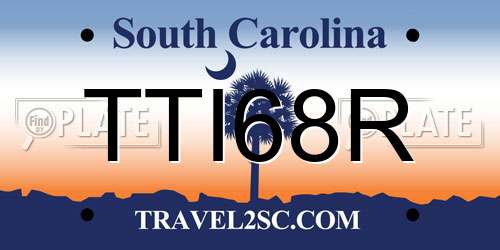 TTI68R South Carolina License Plate
