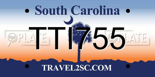 TTI755 South Carolina License Plate