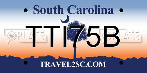 TTI75B South Carolina License Plate