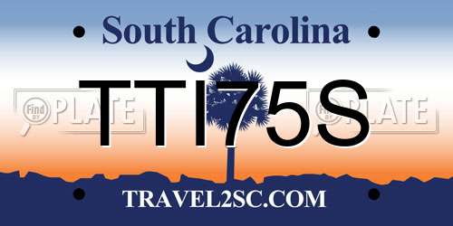 TTI75S South Carolina License Plate