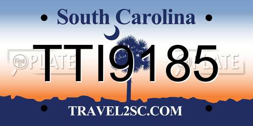 TTI9185 South Carolina License Plate
