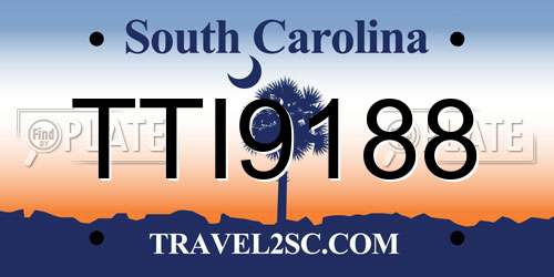 TTI9188 South Carolina License Plate
