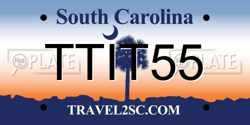 TTIT55 South Carolina License Plate