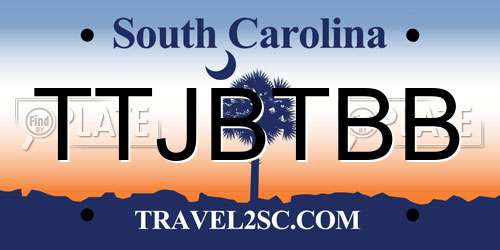 TTJBTBB South Carolina License Plate