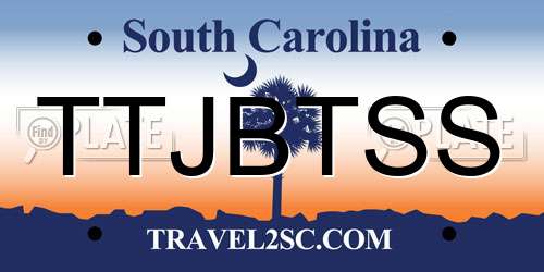 TTJBTSS South Carolina License Plate