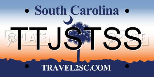 TTJSTSS South Carolina License Plate