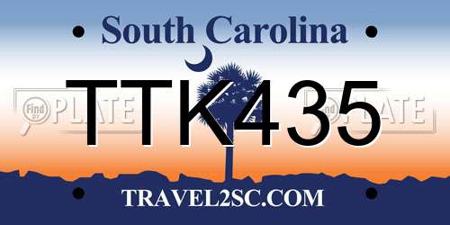 TTK435 South Carolina License Plate