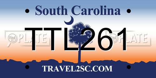 TTL261 South Carolina License Plate