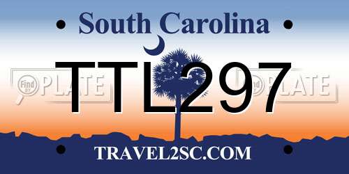 TTL297 South Carolina License Plate