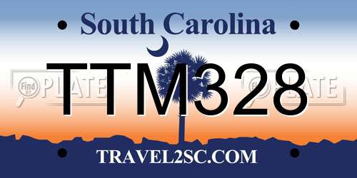 TTM328 South Carolina License Plate
