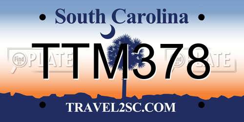 TTM378 South Carolina License Plate