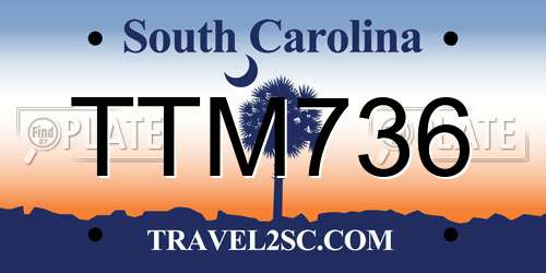 TTM736 South Carolina License Plate
