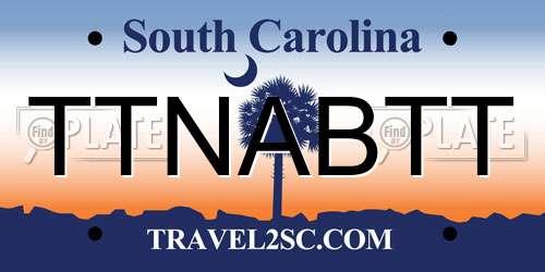 TTNABTT South Carolina License Plate