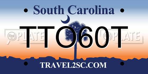 TTO60T South Carolina License Plate