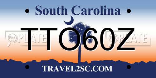 TTO60Z South Carolina License Plate