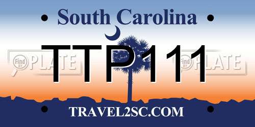 TTP111 South Carolina License Plate