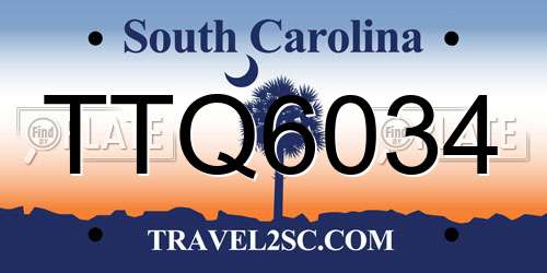 TTQ6034 South Carolina License Plate