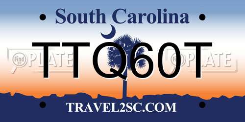 TTQ60T South Carolina License Plate
