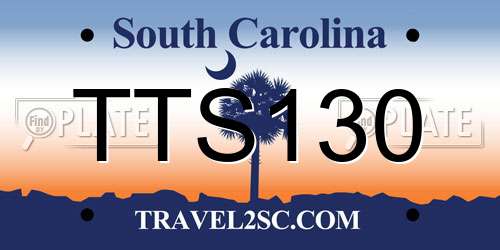 TTS130 South Carolina License Plate