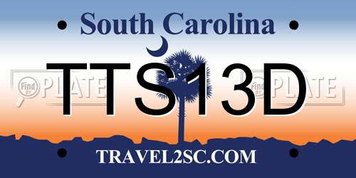 TTS13D South Carolina License Plate