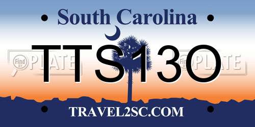 TTS13O South Carolina License Plate