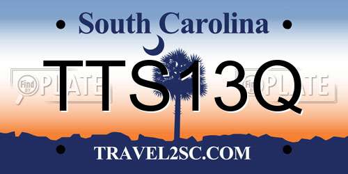 TTS13Q South Carolina License Plate