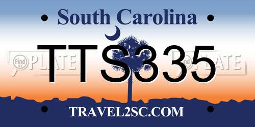 TTS335 South Carolina License Plate
