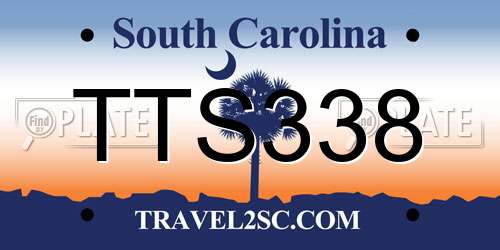 TTS338 South Carolina License Plate