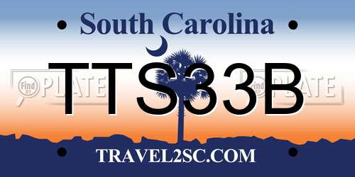 TTS33B South Carolina License Plate