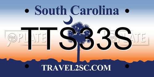 TTS33S South Carolina License Plate