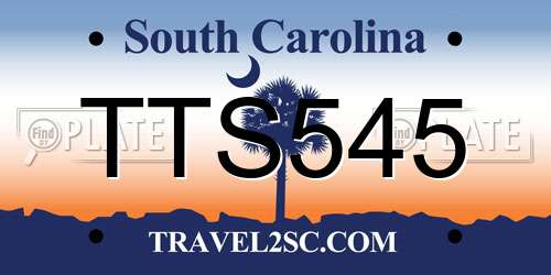 TTS545 South Carolina License Plate