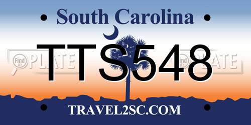 TTS548 South Carolina License Plate