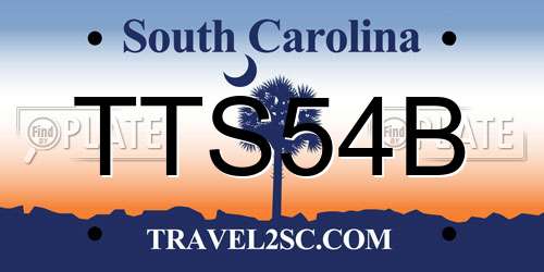 TTS54B South Carolina License Plate