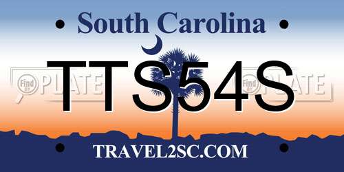 TTS54S South Carolina License Plate