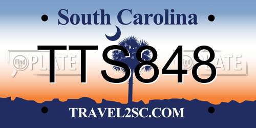 TTS848 South Carolina License Plate