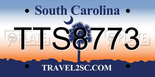 TTS8773 South Carolina License Plate